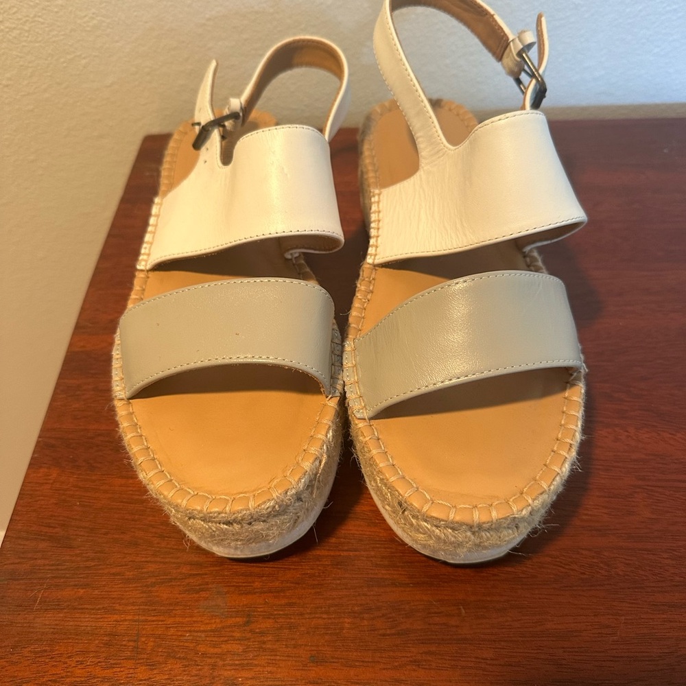 Soludos Cream and Tan Espadrille Sandals